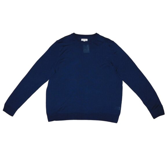 Nordstrom Navy Blue Washable Merino Wool Crewneck Sweater - Picture 1 of 5
